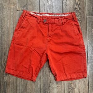 Canali 1934 Mens Red Chino Shorts Flat Front Casual Size 50 (Measures 31)